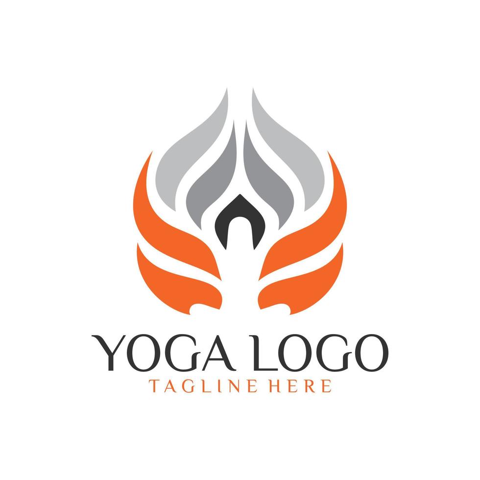 yoga logotyp design vektor mall