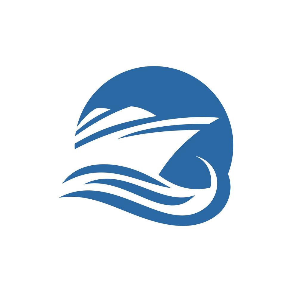 Kreuzfahrtschiff-Logo-Design-Vektorvorlagen vektor