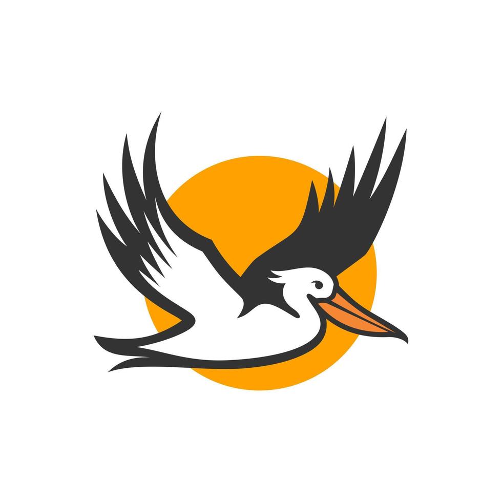 Pelikan-Vogel-Logo abstrakte Design-Vektor-Vorlage vektor