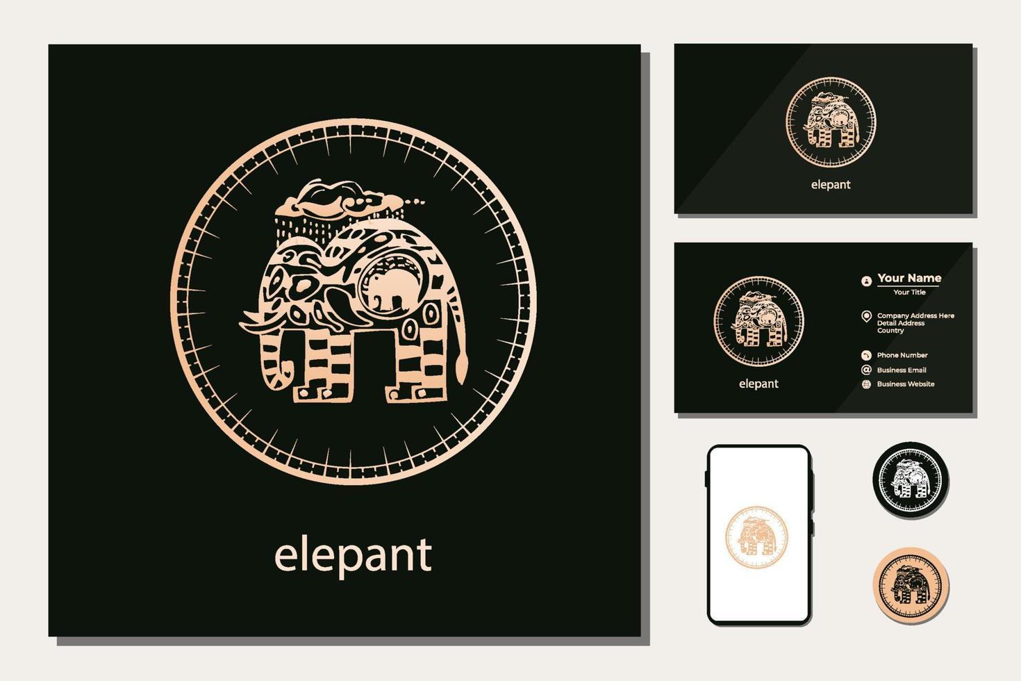 elefant djur logotyp design vektor