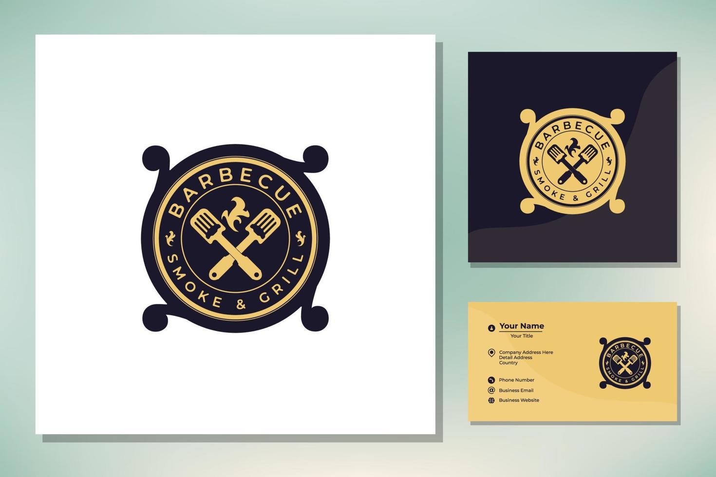 bbq logotyp design inspiration vektor