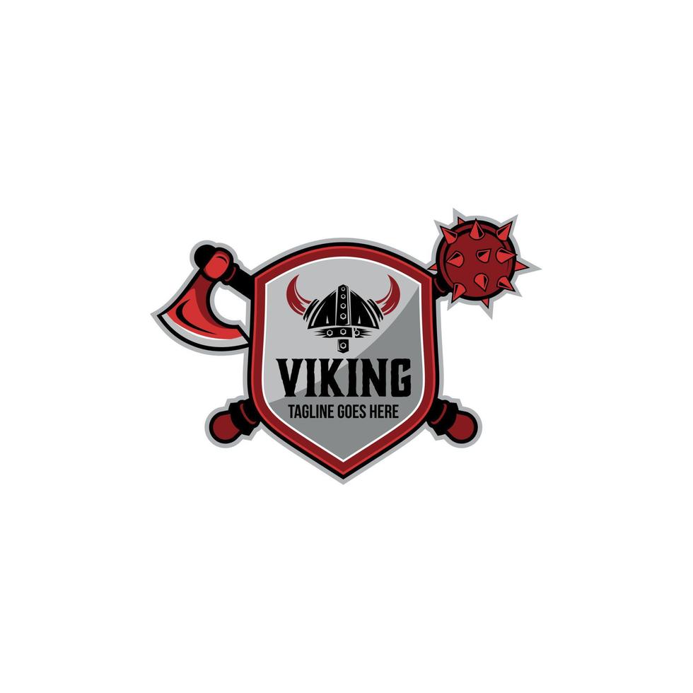 Helm-Wikinger-Logo-Vorlage. vektor