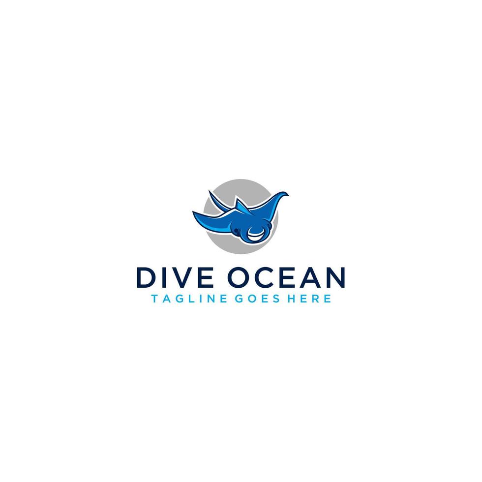 stingray fish logotyp i modern och minimalistisk stil vektor