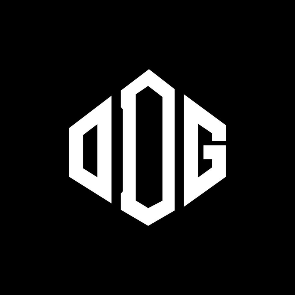 odg bokstav logotyp design med polygon form. odg polygon och kubform logotypdesign. odg hexagon vektor logotyp mall vita och svarta färger. odg monogram, affärs- och fastighetslogotyp.