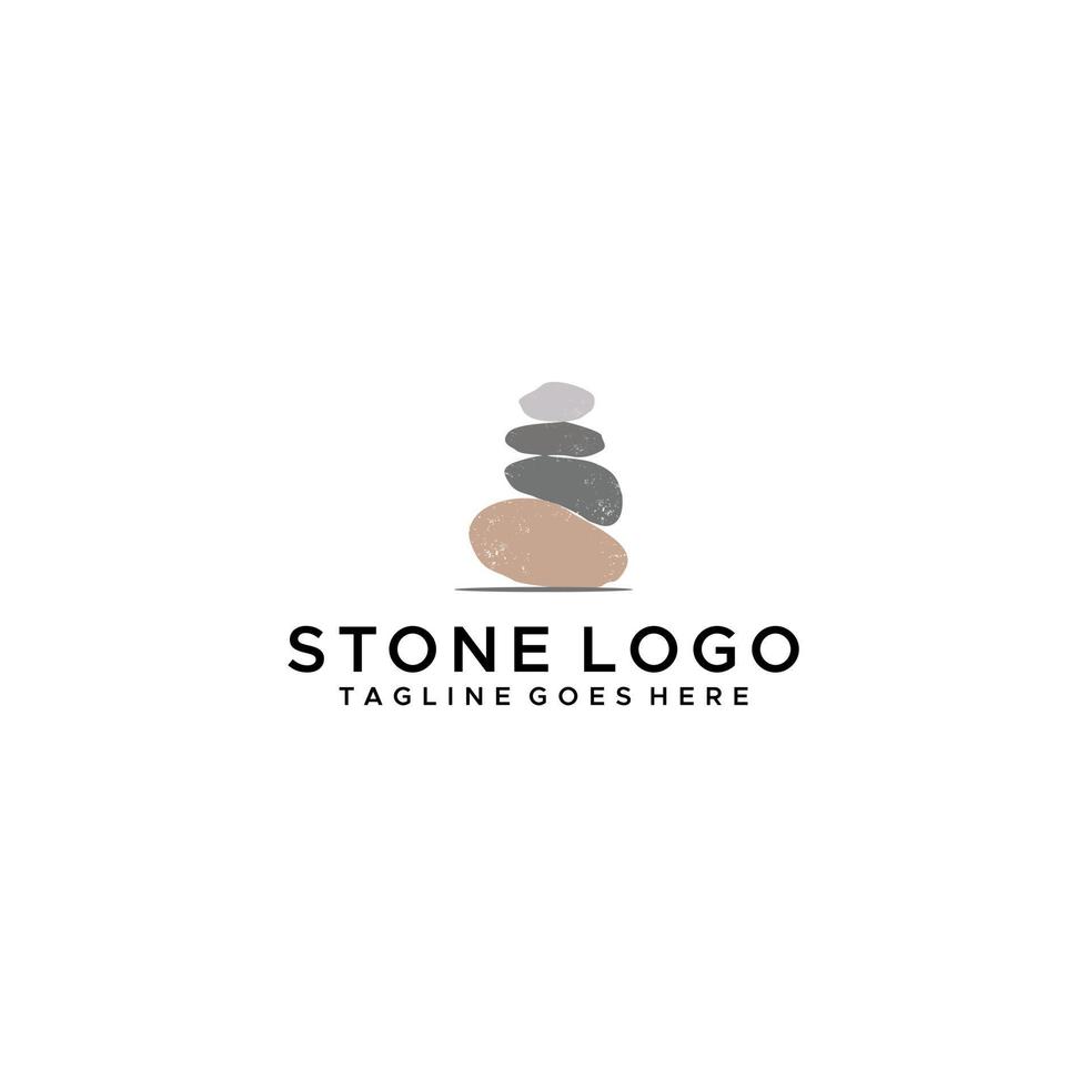 balancierendes Rock-Zen-Stein-Logo-Design vektor