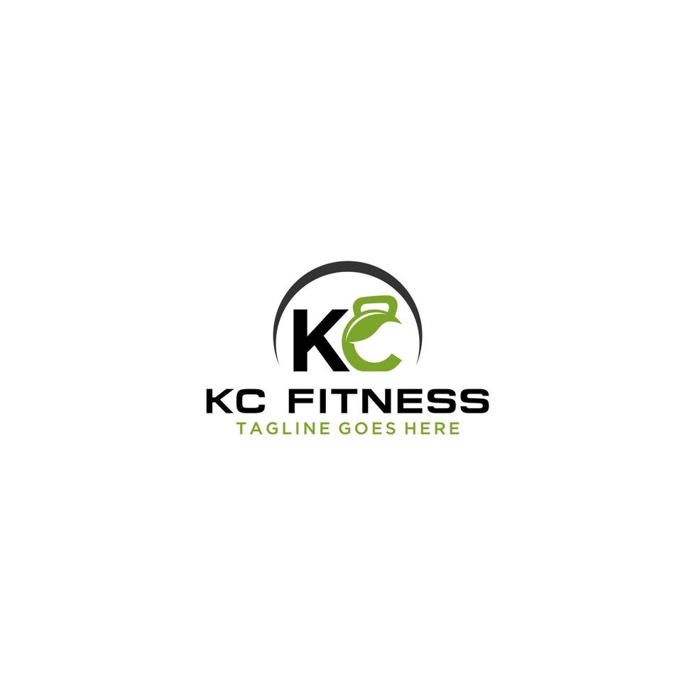 kc Buchstabe anfängliches Fitness-Logo-Design vektor