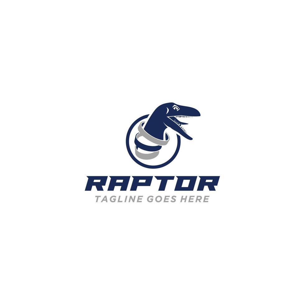 Raptor und Stahl-Logo-Schild-Design vektor