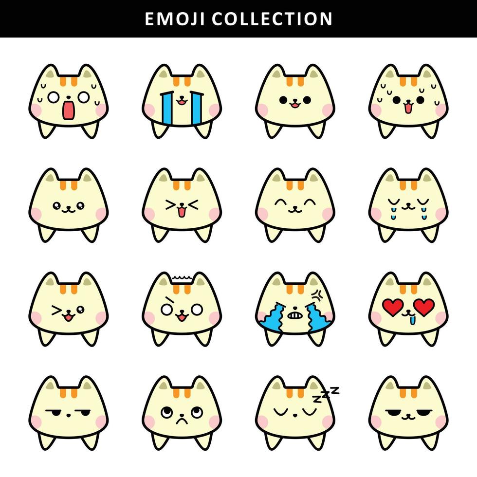 süße Katzen-Emoji-Sammlung vektor