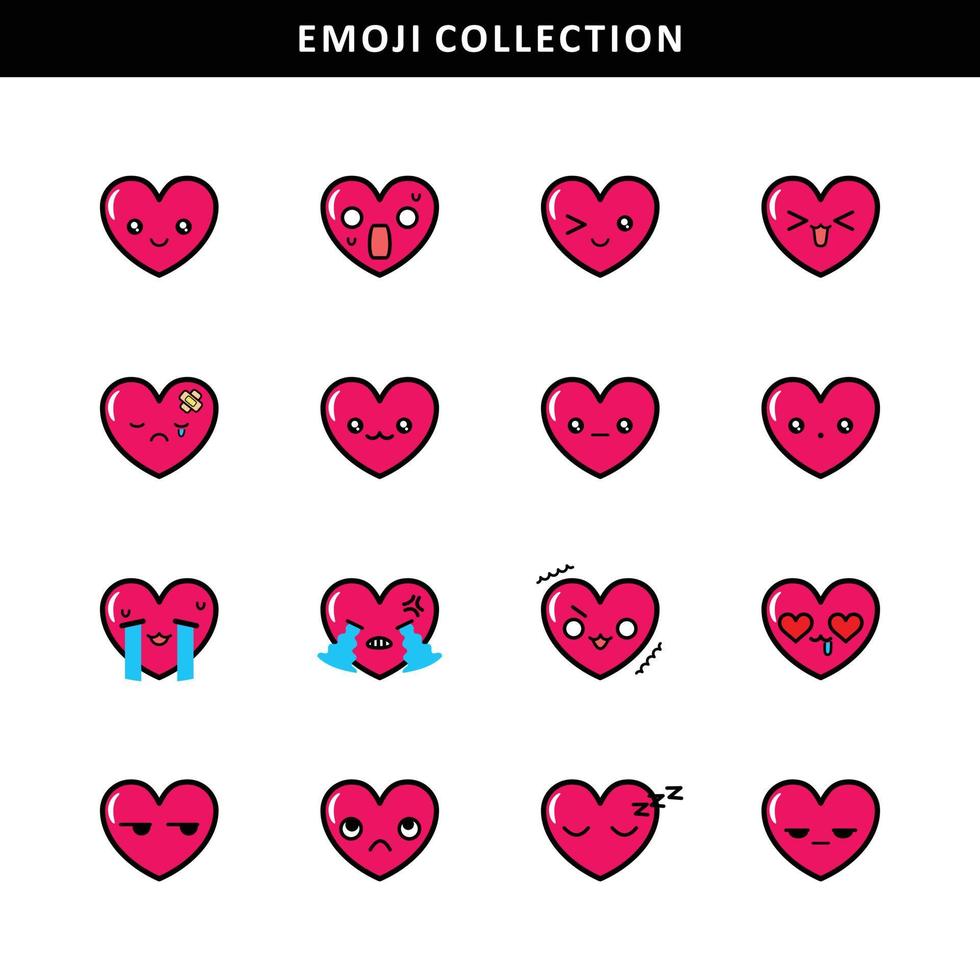 niedliche liebe emoji sammlung vektorillustration vektor