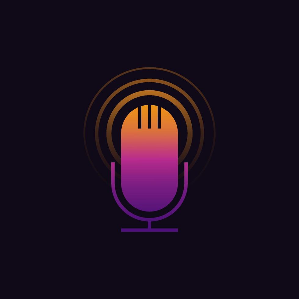 studio bordsmikrofon. webbsändning av ljudskivor. radiomikrofonikon. podcast-emblem. vektor illustration