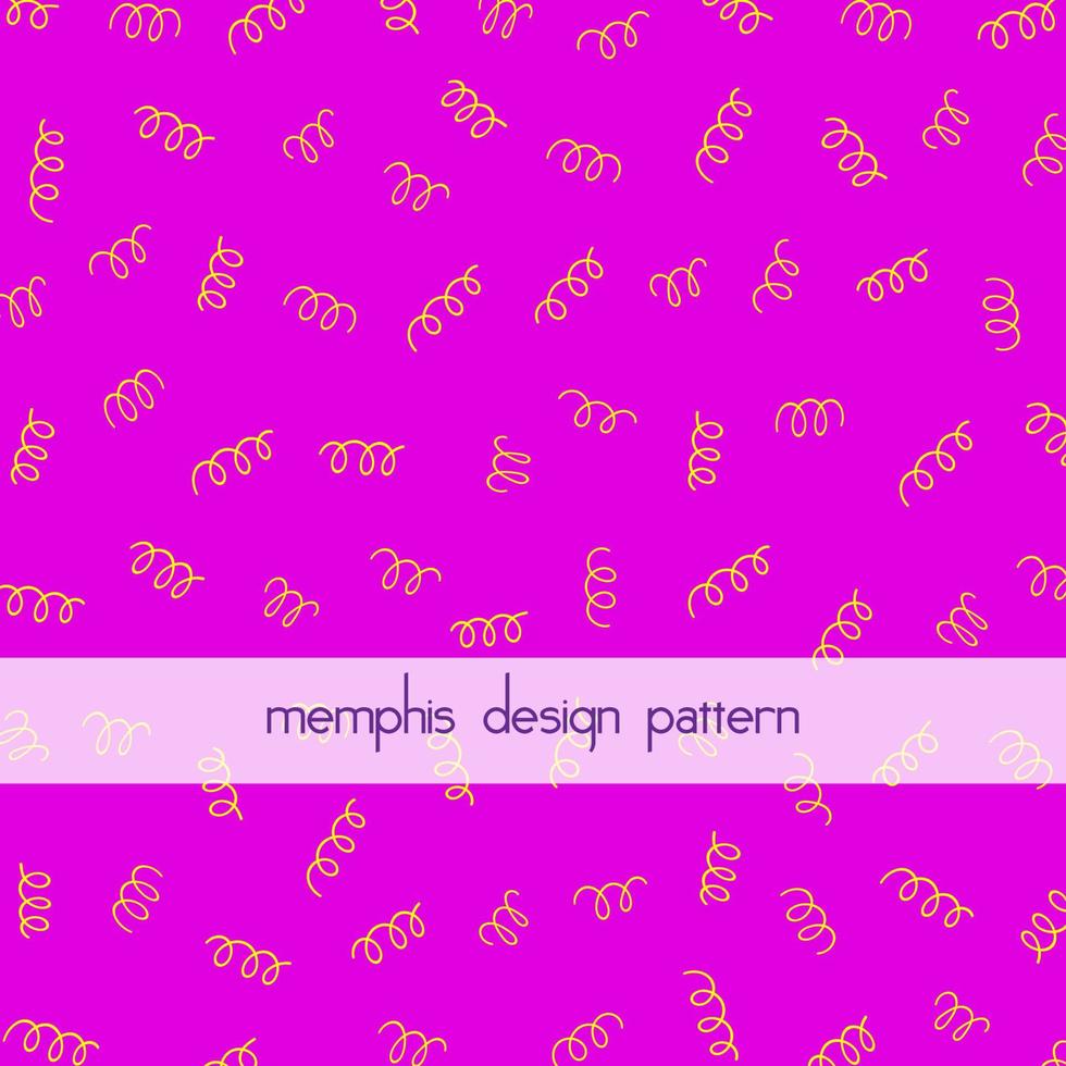 Vektor einfacher Hintergrund mit Muster im Memphis-Stil. Rahmen für Ihr Design. Poster, Banner, Flyer, Werbeelement. rosa und gelb gefärbt. handgezeichnete einfache elemente.
