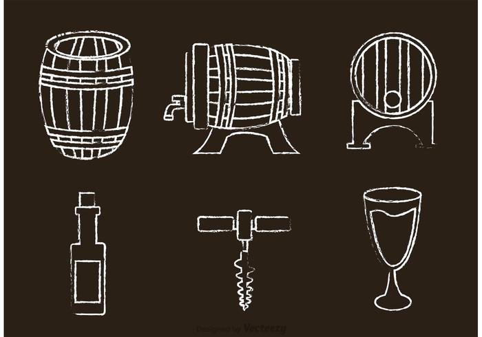 Kreide Drawn Whisky Vektor Icons