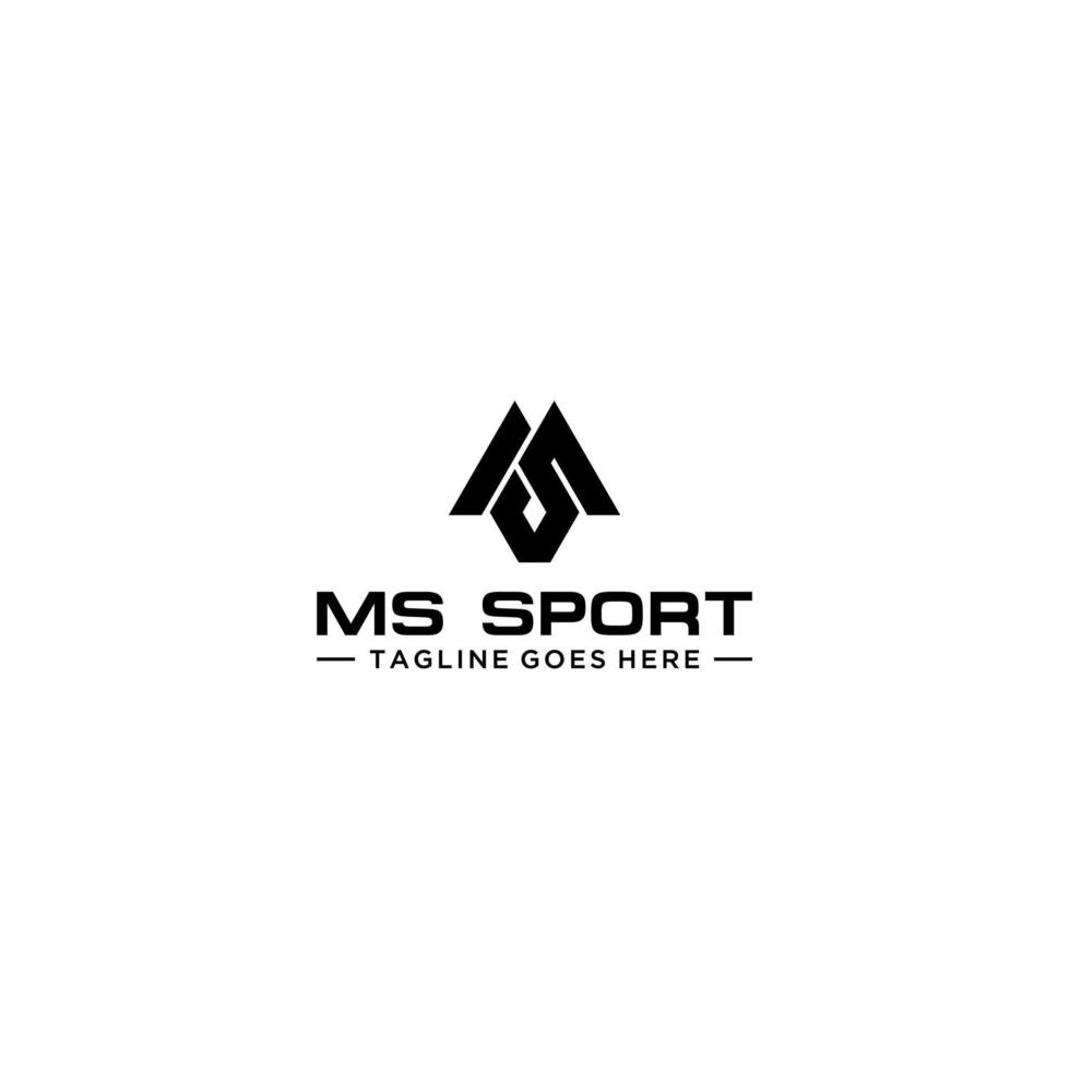 kreativ modern elegant trendy einzigartig künstlerisch schwarz-weiß farbe ms sm ms brief initial logo design vektor