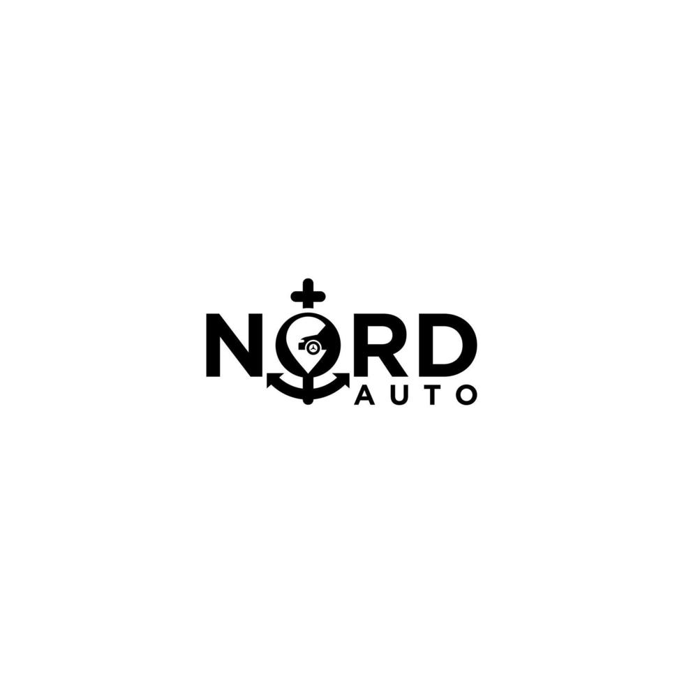 Ankerstift Auto Auto Logo Zeichen Design vektor
