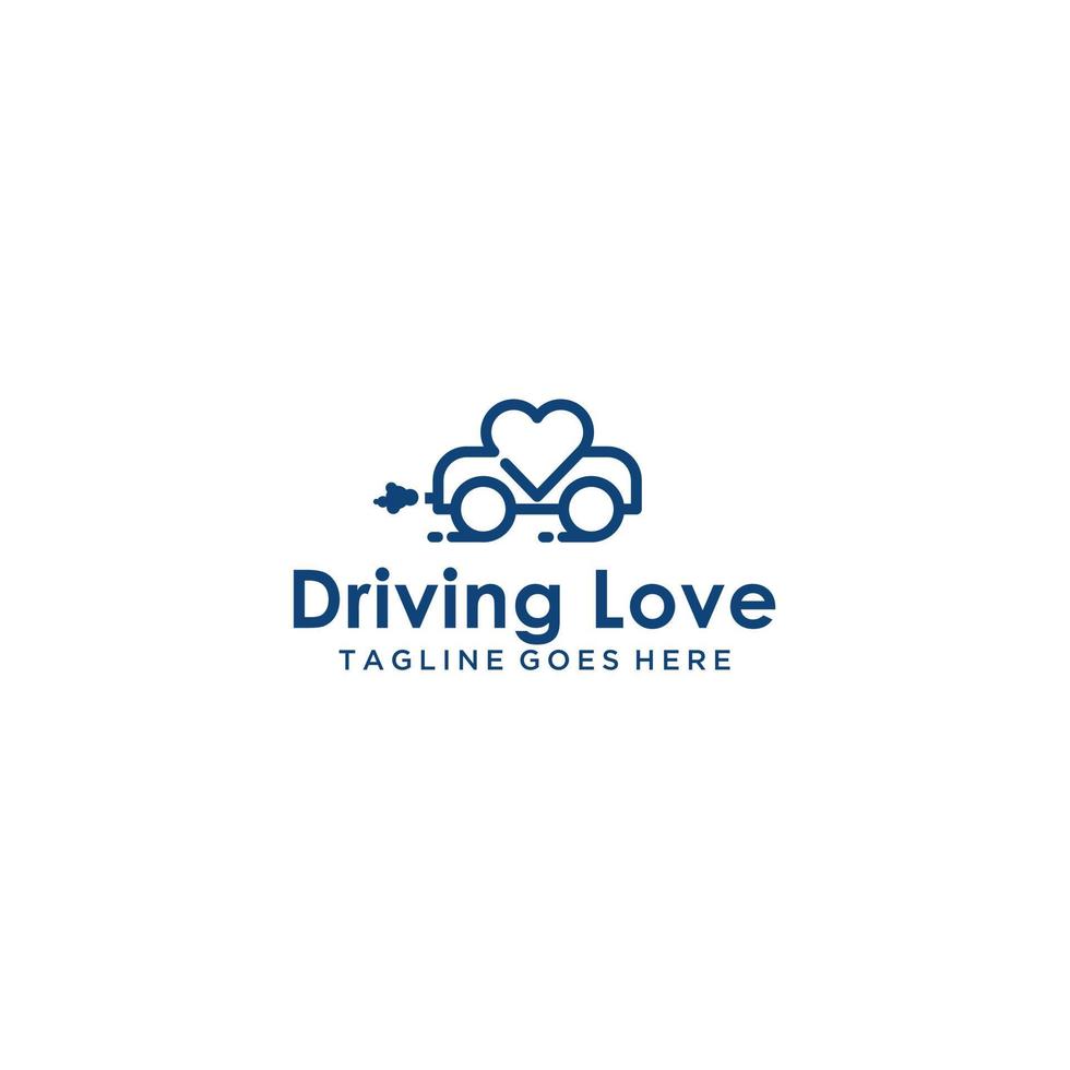 Liebe Laufwerk Logo Zeichen Design vektor