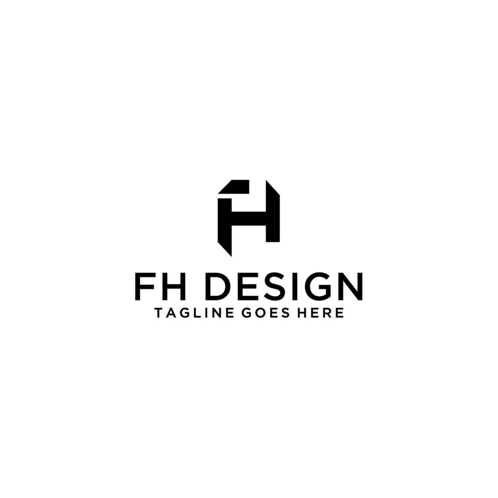 hf, fh första logotypskyltdesign för ditt företag vektor