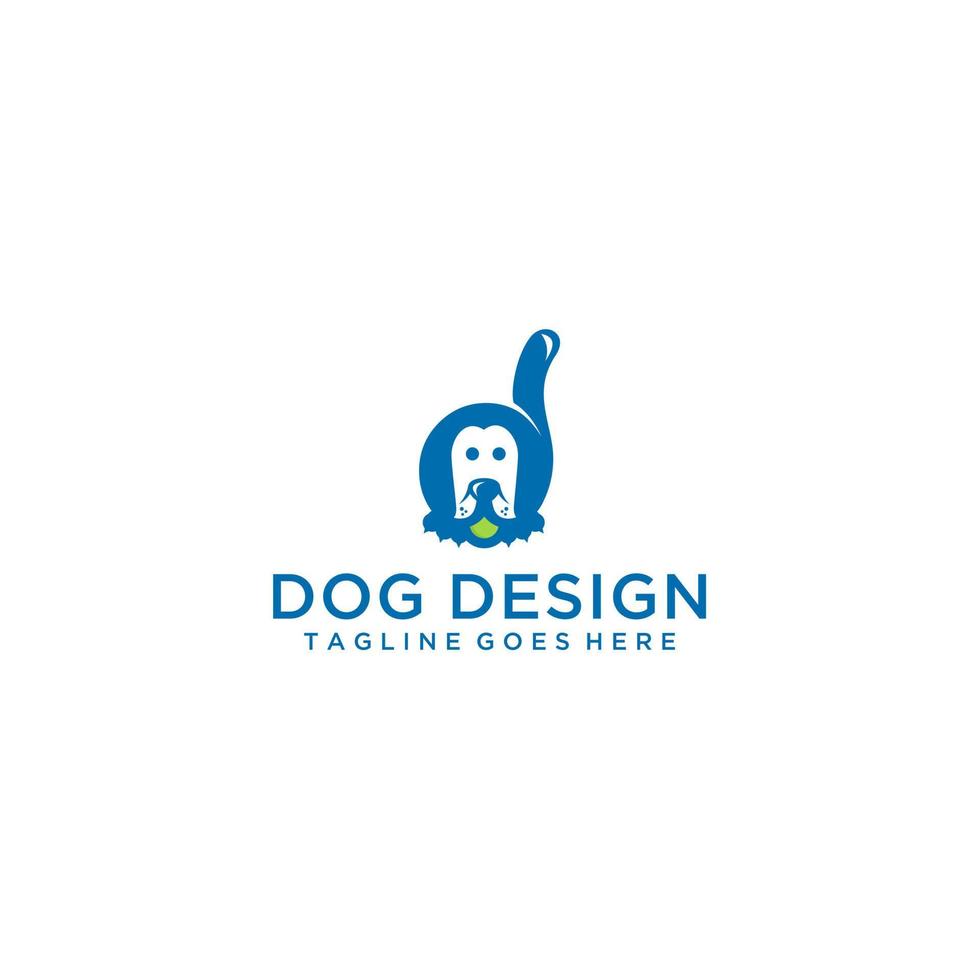 bokstaven d hund kreativ logotyp tecken design vektor