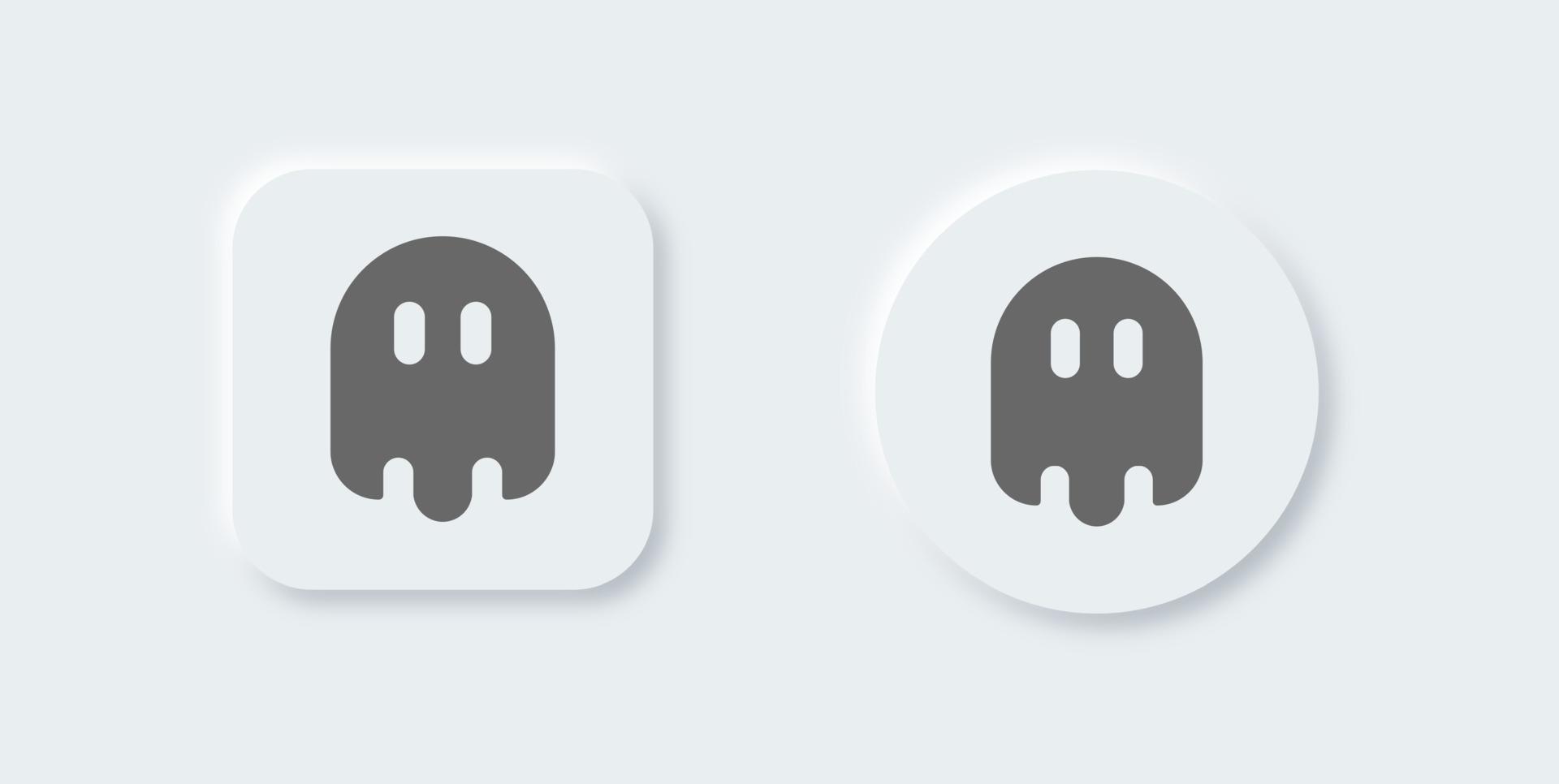 Ghost Solid Icon im neomorphen Designstil. gruselige geistzeichen vektorillustration. vektor