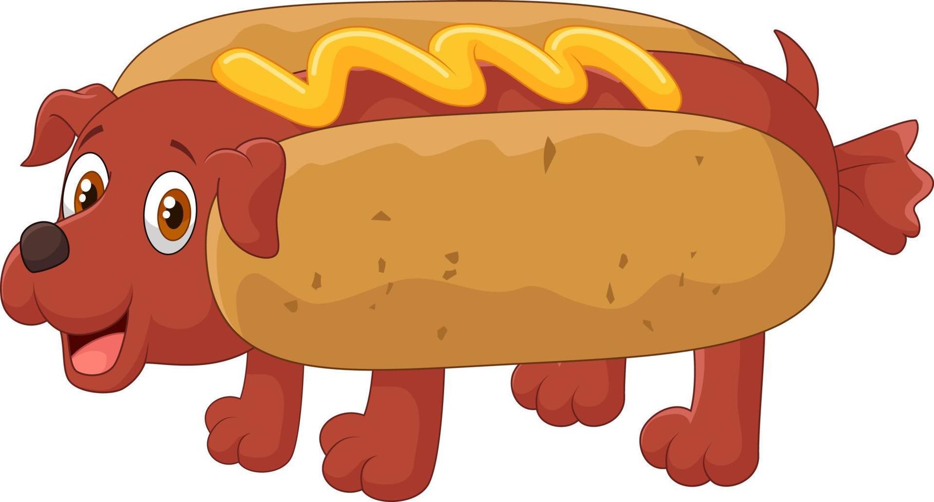 Hot-Dog-Zeichentrickfigur vektor