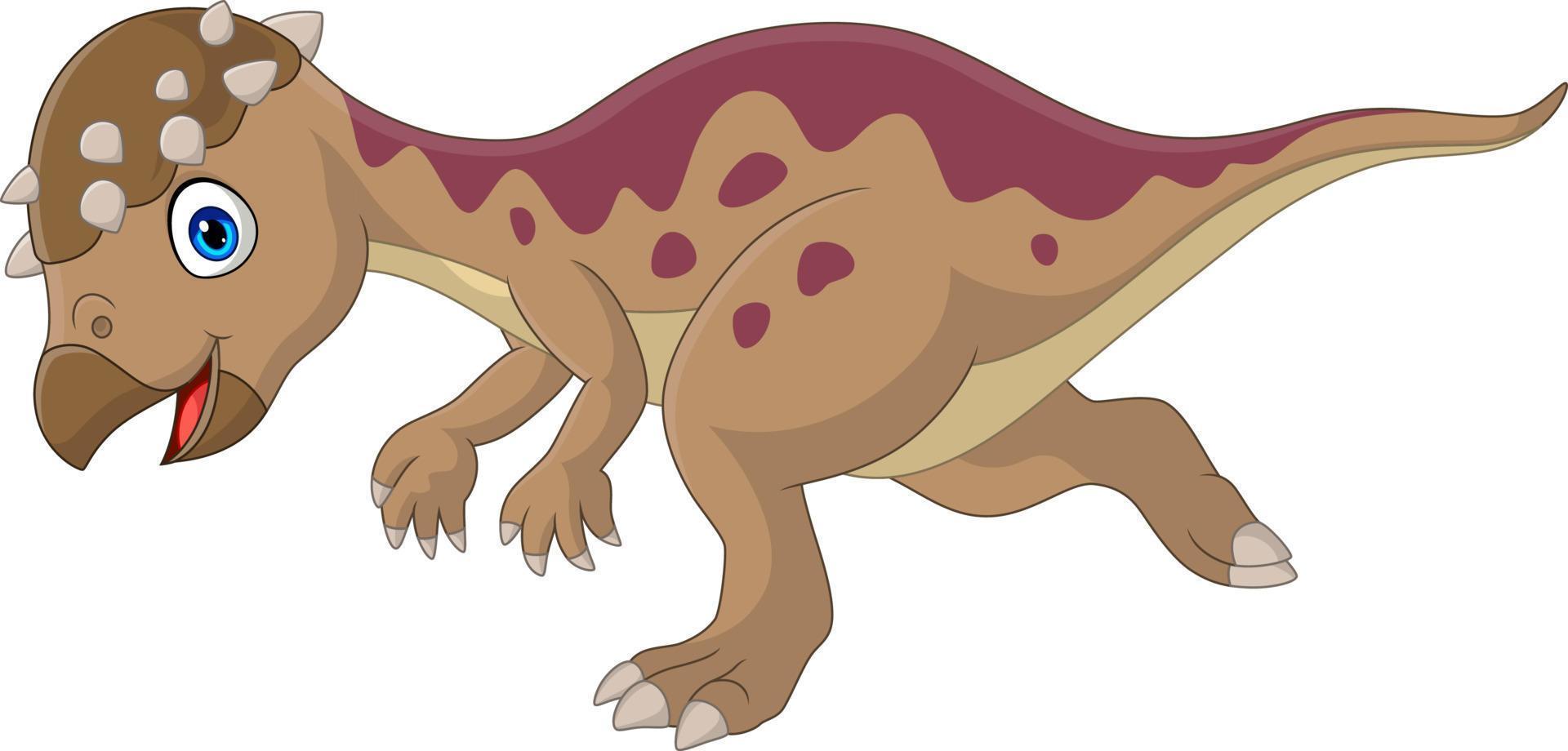 tecknad glad pachycephalosaurus dinosaurie körs vektor