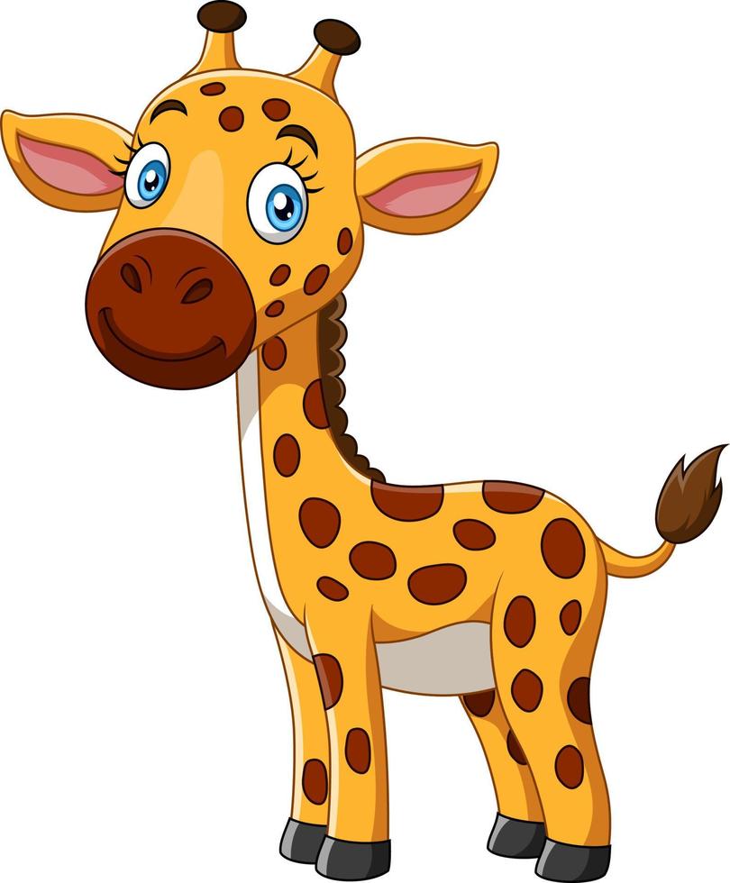 söt baby liten giraff tecknad vektor