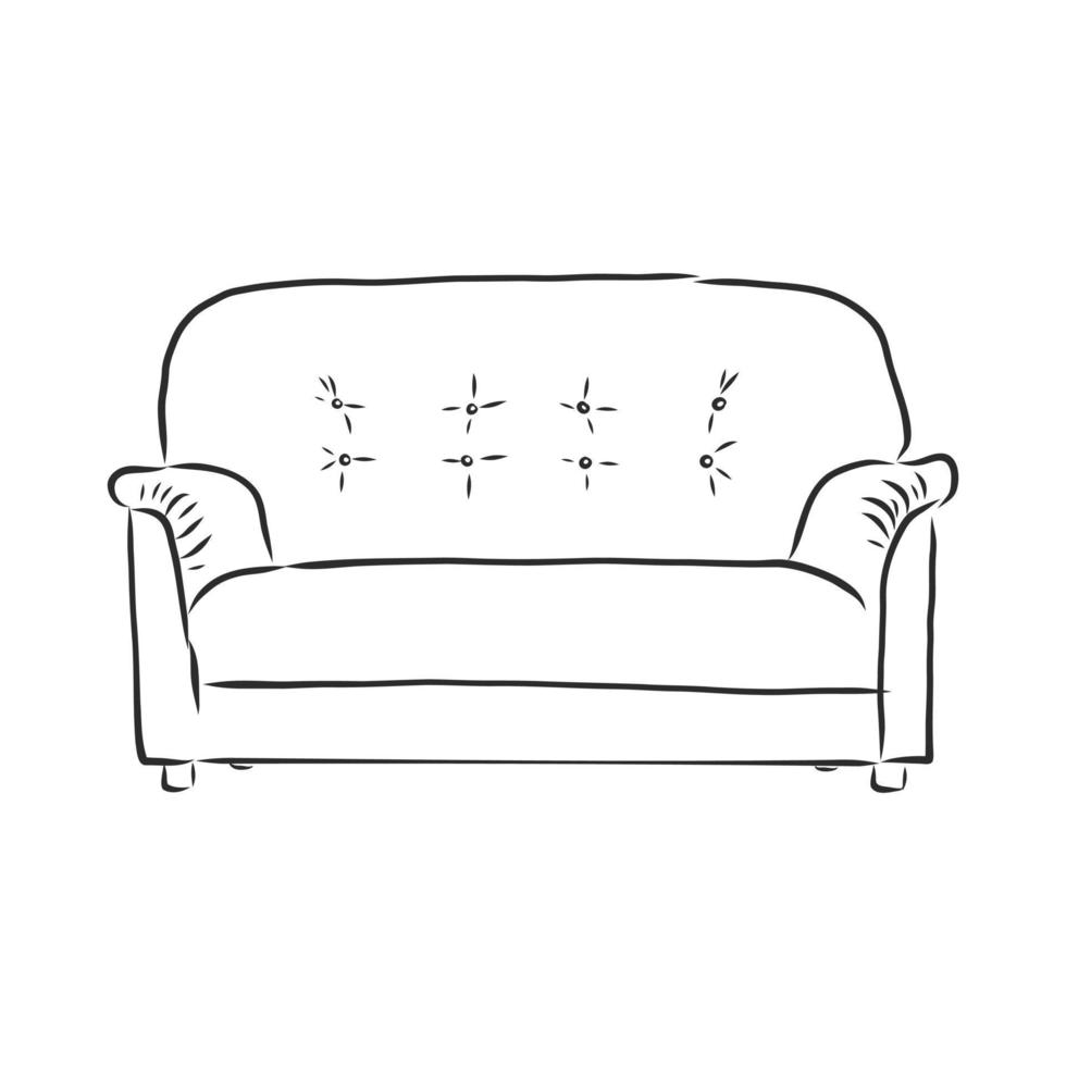 soffa vektor skiss