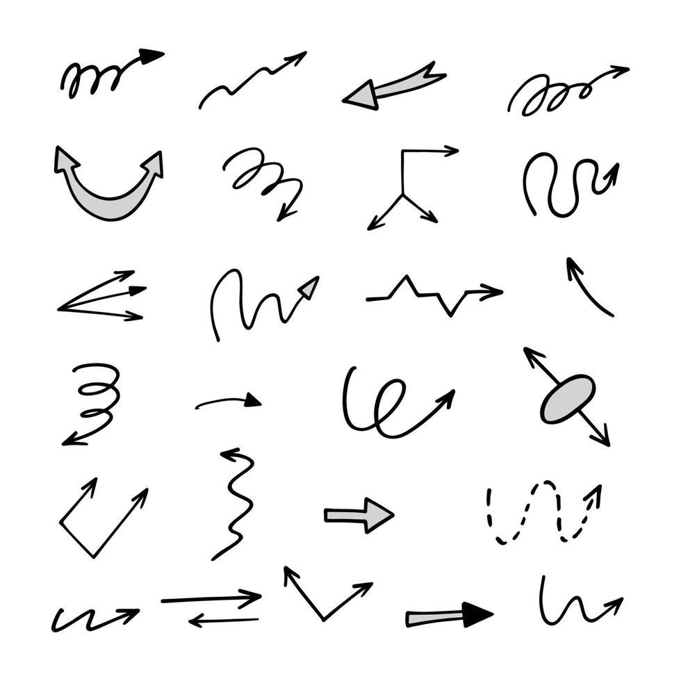 Vektorsatz handgezeichneter Pfeile, Elemente zur Präsentation vektor