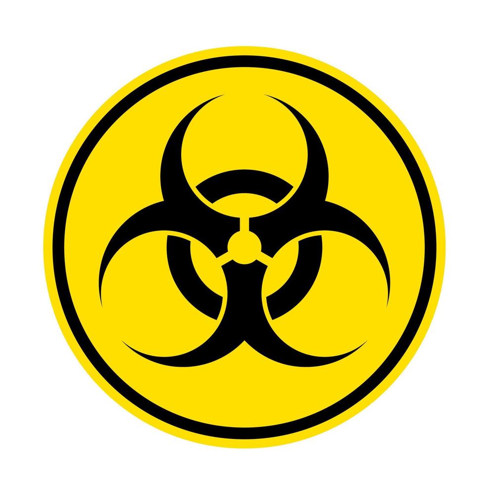 Zeichen für Biogefährdung. Gefahrensymbol. Vektor flaches Symbol