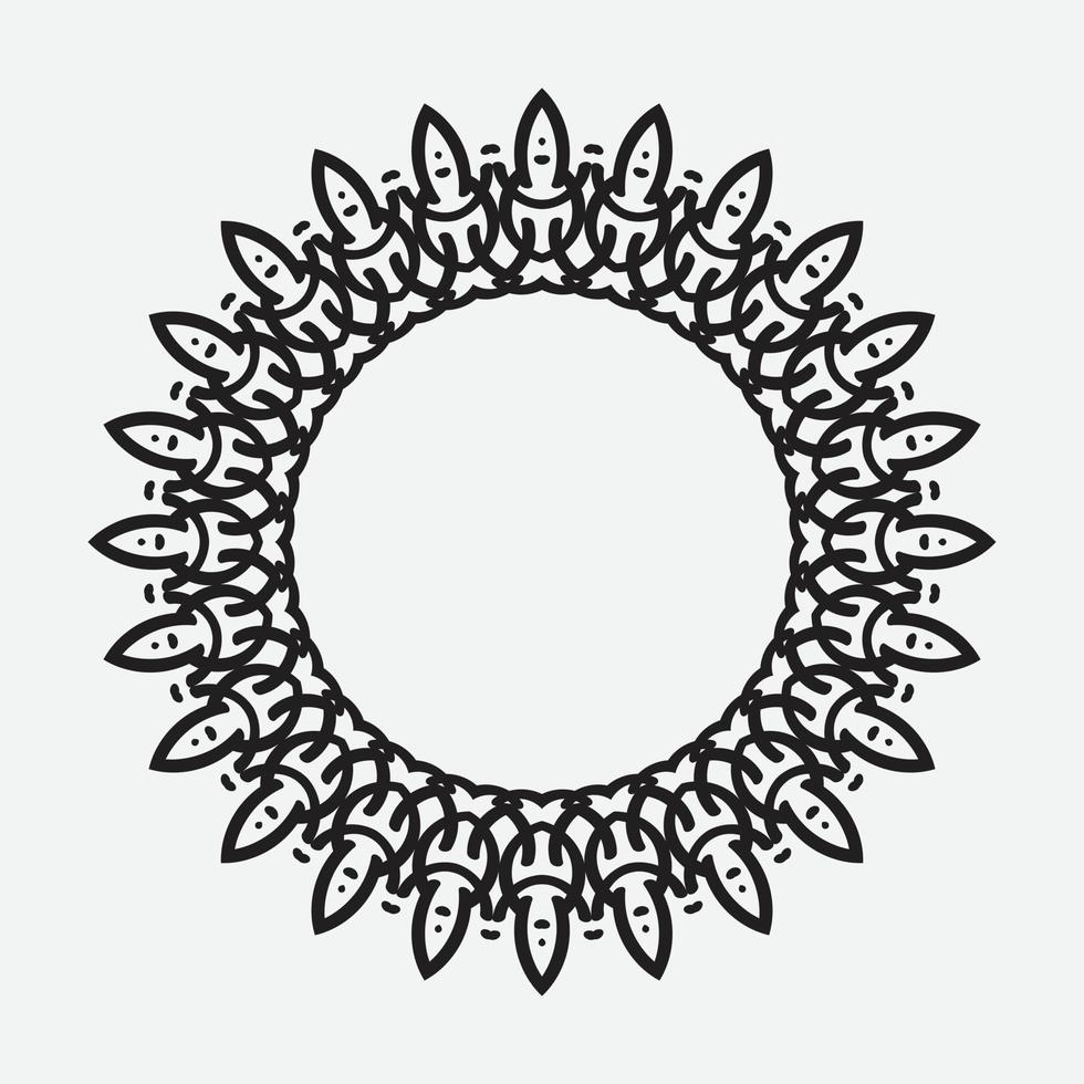 rundes Ornament, runder Rahmen. traditionelles elegantes orientalisches Blumenornament zum Dekorieren und Gestalten von Grußkarten, Zertifikaten, Hochzeitseinladungen vektor