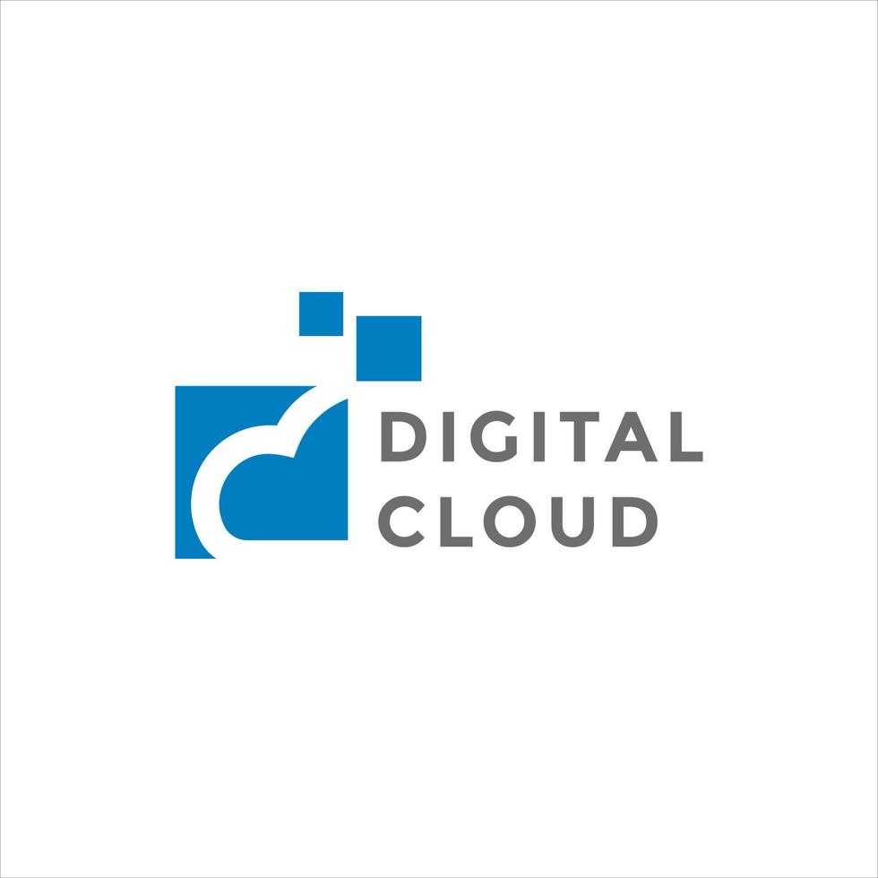 modernes digitales Cloud-Logo-Illustrationsdesign vektor