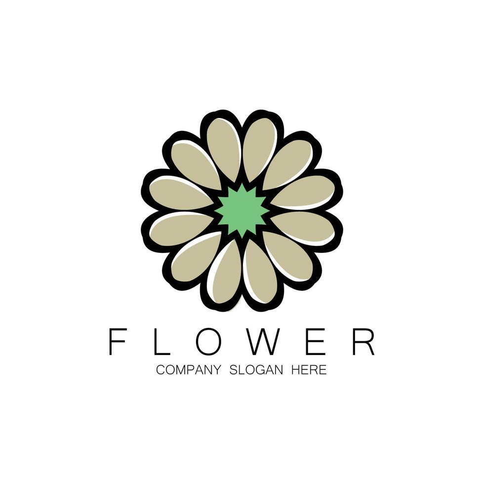 Blumenlogodesign, Mandala-Kunstvektor, für Firmenmarke, Banneraufkleber oder Produkt vektor