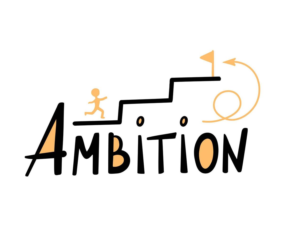 ambition, karriär. illustration för tryck, bakgrunder, omslag, förpackningar, gratulationskort, affischer, klistermärken, textil och säsongsdesign. isolerad på vit bakgrund. vektor