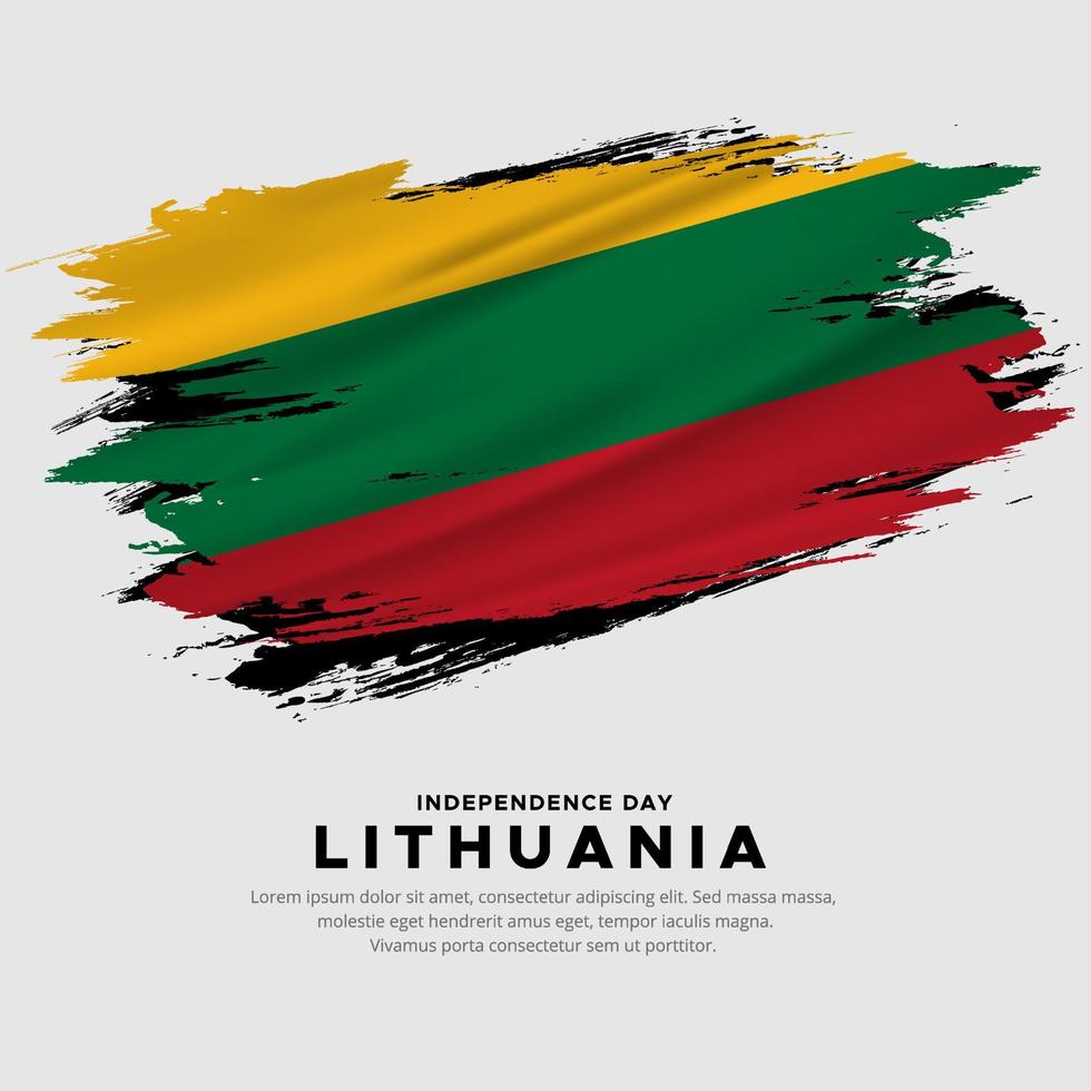 modern och fantastisk design för litauens självständighetsdag med vågig flaggvektor vektor