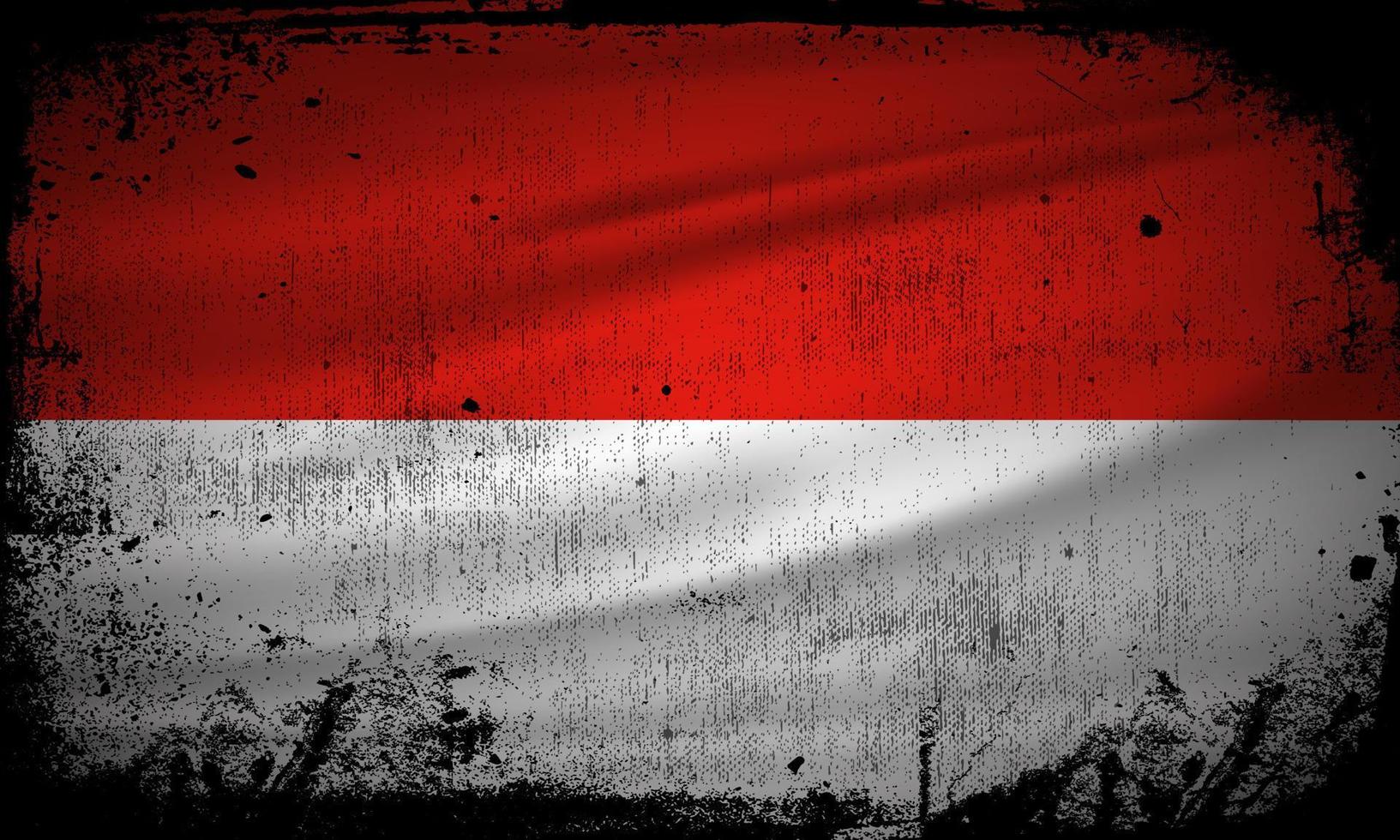 abstrakter indonesischer Flaggenhintergrundvektor mit Grunge-Strich-Stil. vektorillustration zum indonesischen unabhängigkeitstag. vektor