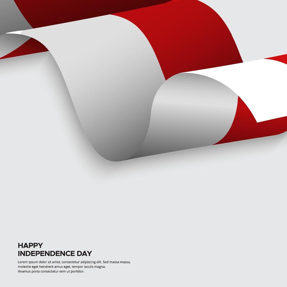 elegant Indonesiens självständighetsdag design bakgrund med realistisk flagga. vektor