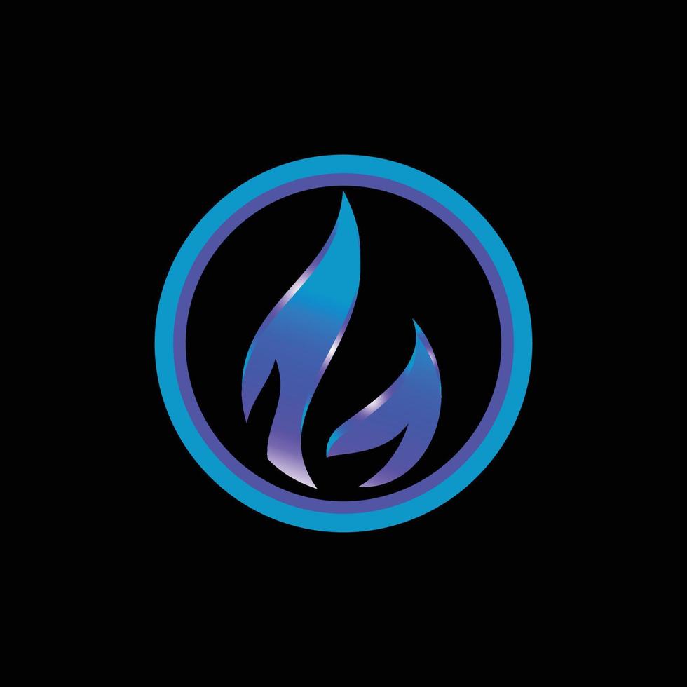 blauer Feuerkreis abstrakte Marke bildliches Emblem Logo Symbol ikonisch kreativ modern minimal editierbar im Vektorformat vektor