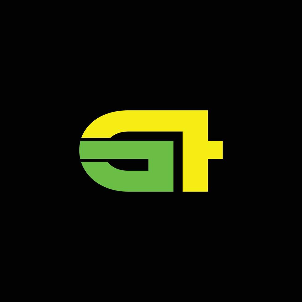 gt logo creative modern minimalalphabet gt initial bokstavsmärke monogram redigerbar i vektorformat vektor