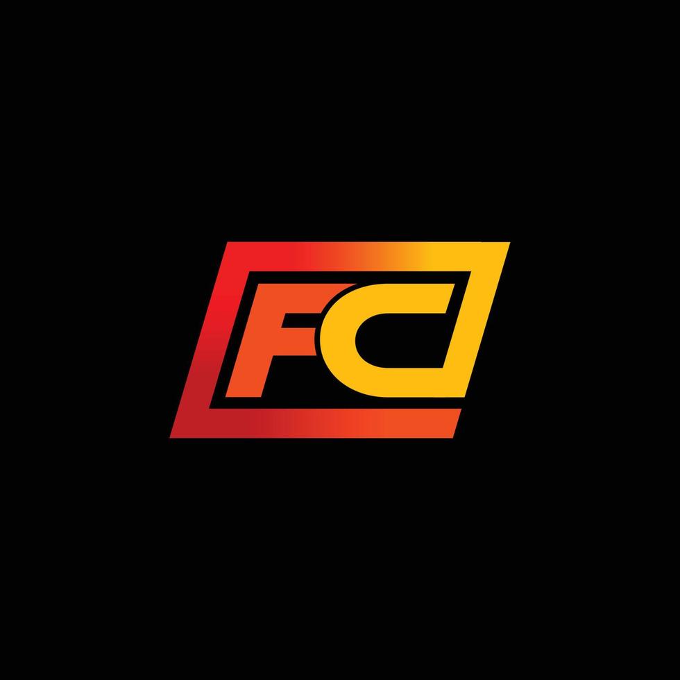 FC Logo kreatives modernes minimales Alphabet FC Anfangsbuchstabe Mark Monogramm editierbar im Vektorformat vektor