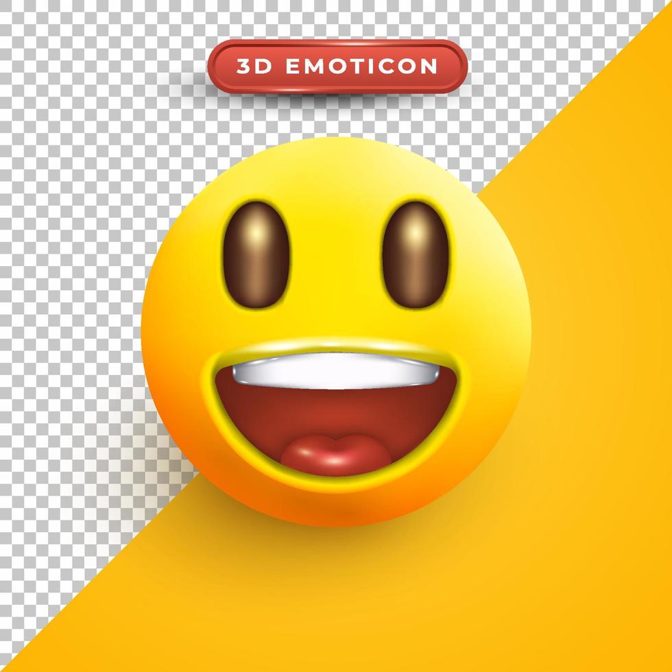 3D-emoji med lyckligt ansikte vektor