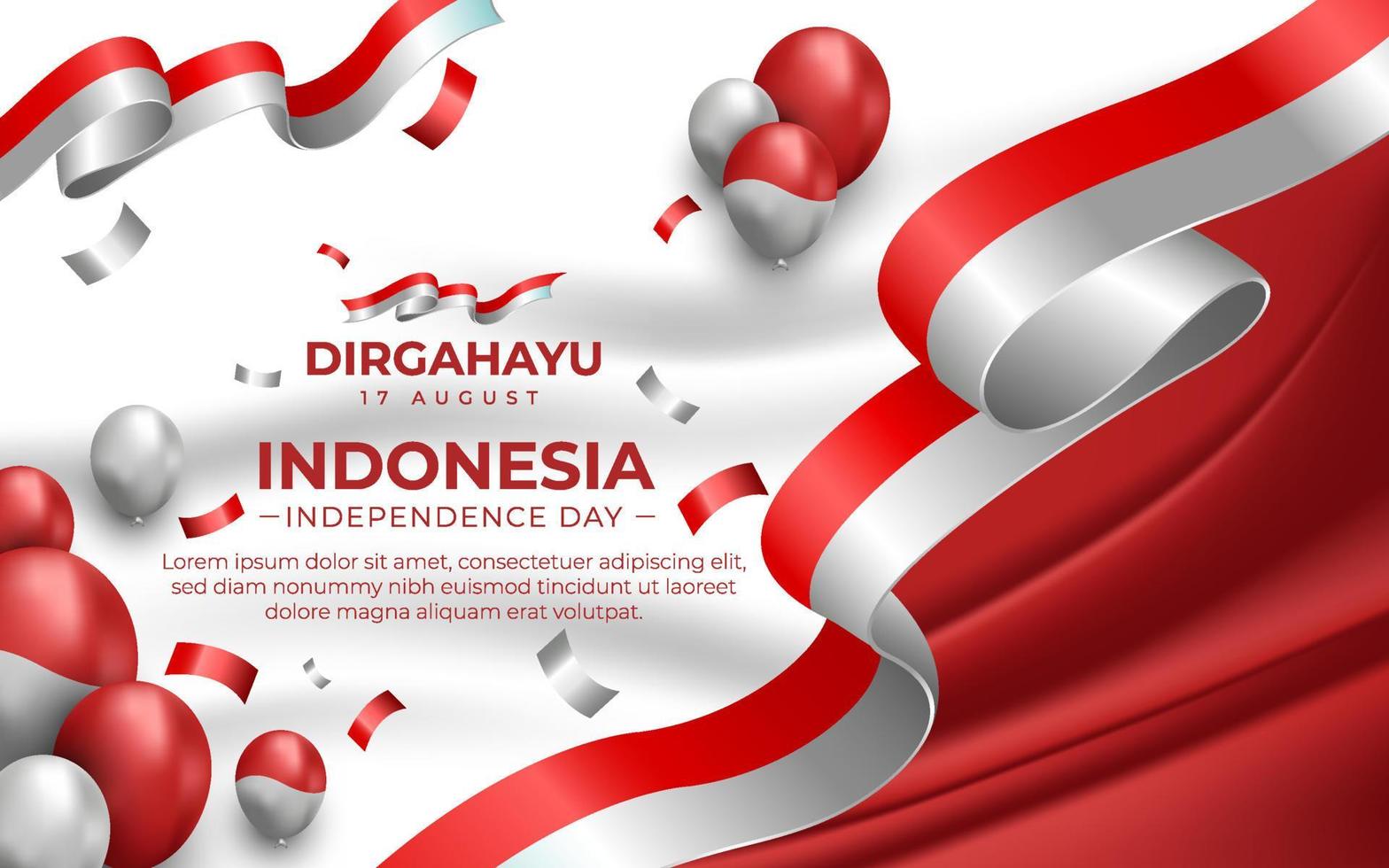 Indonesiens självständighetsdag landskap banner mall vektor