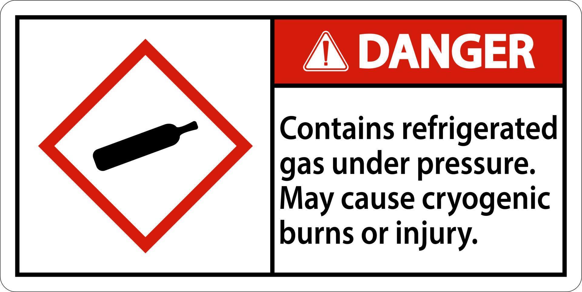 Gefahr enthält tiefgekühltes Gas unter Druck ghs-Zeichen vektor