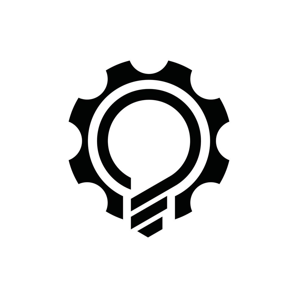 kugghjulslampa logotyp vektor ikon formgivningsmall