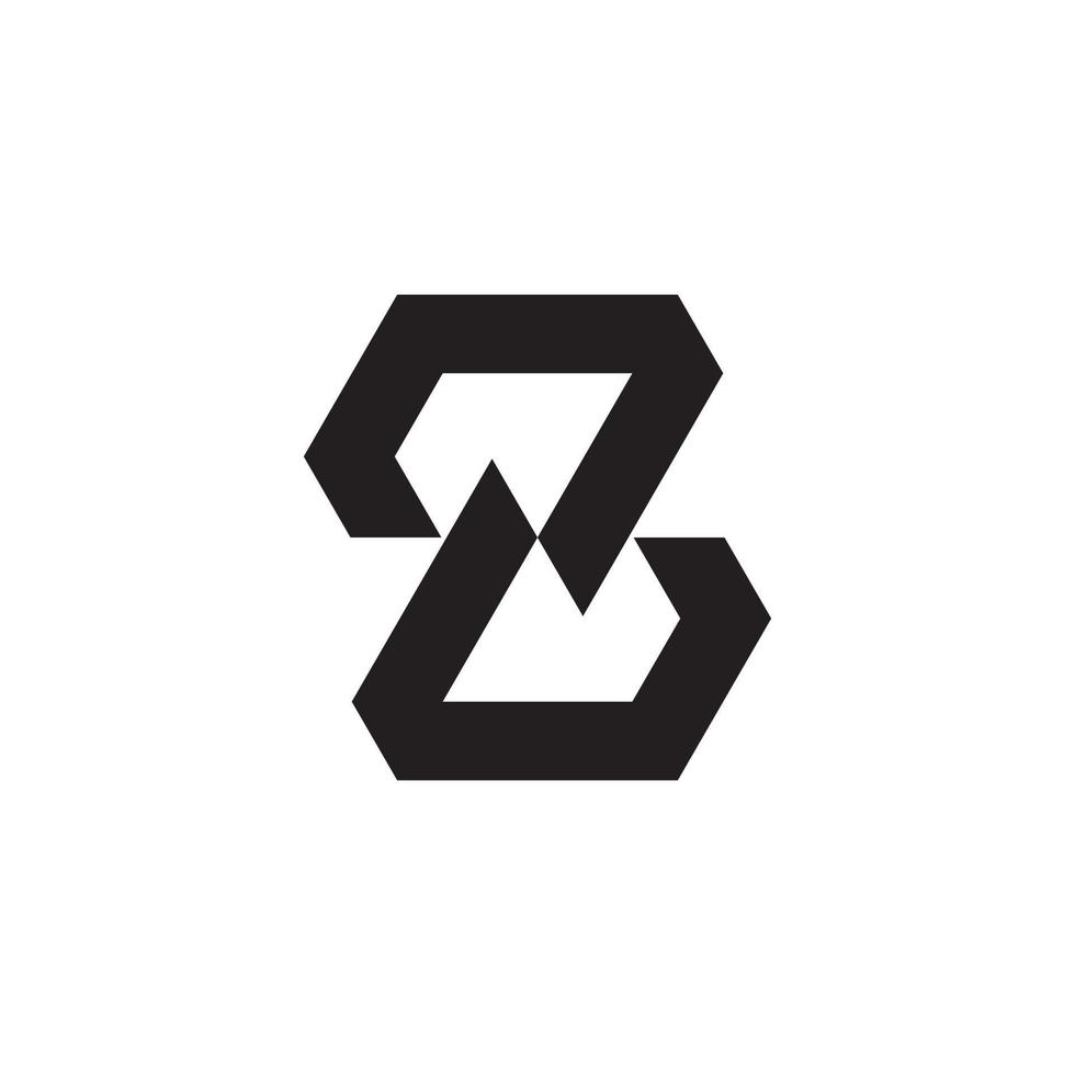 bokstaven z eller zz monogram logotyp design vektor