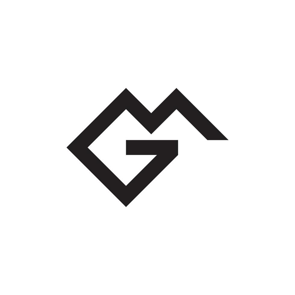 gm eller mg första bokstaven logotyp design vektor