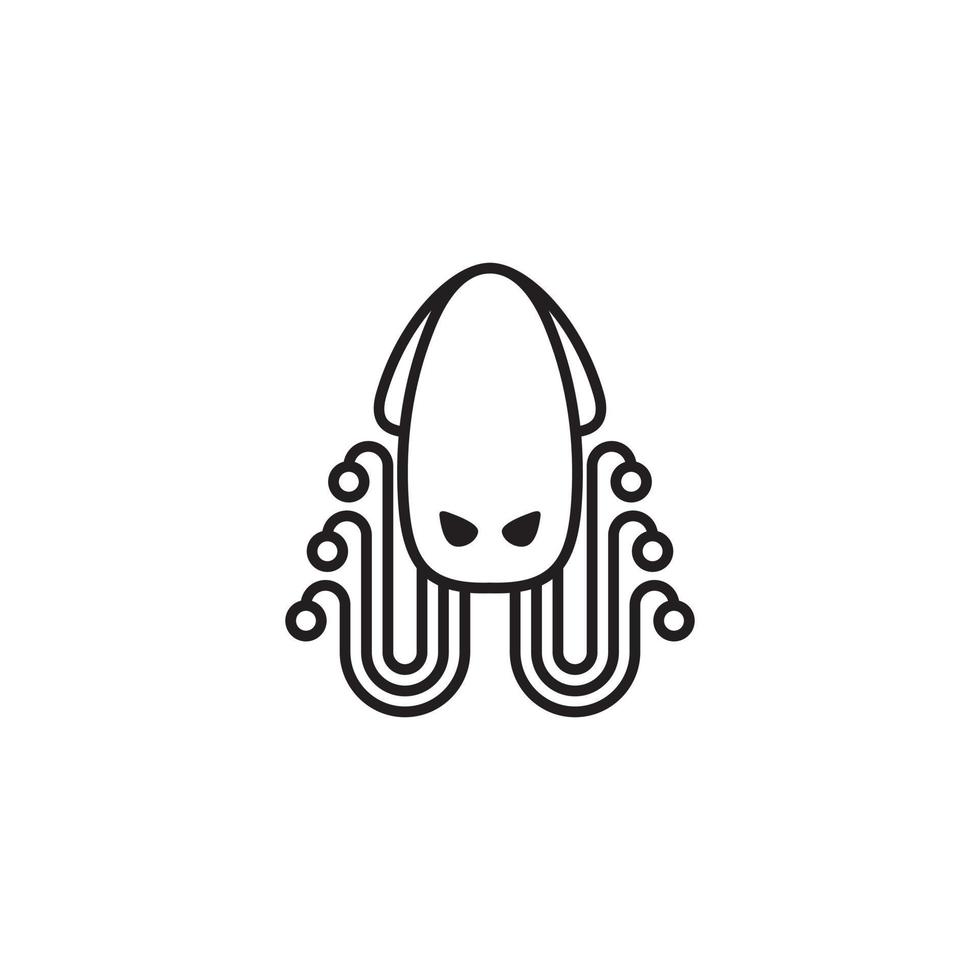 abstrakte Linie Oktopus-Vektor-Logo-Design-Konzept. vektor