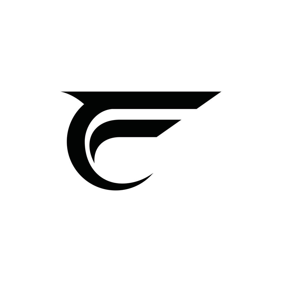 första bokstaven f vektor logotyp designkoncept.