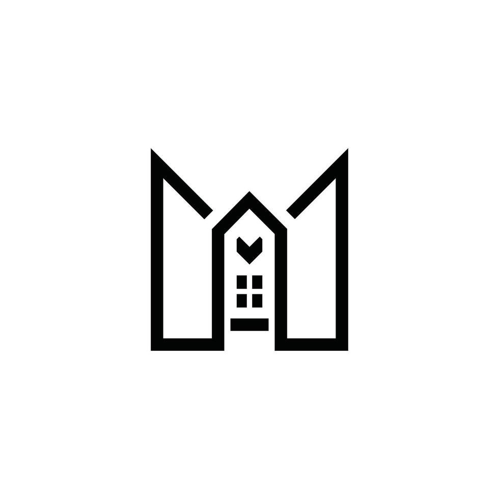första bokstaven m konstruktion logotyp designkoncept vektor