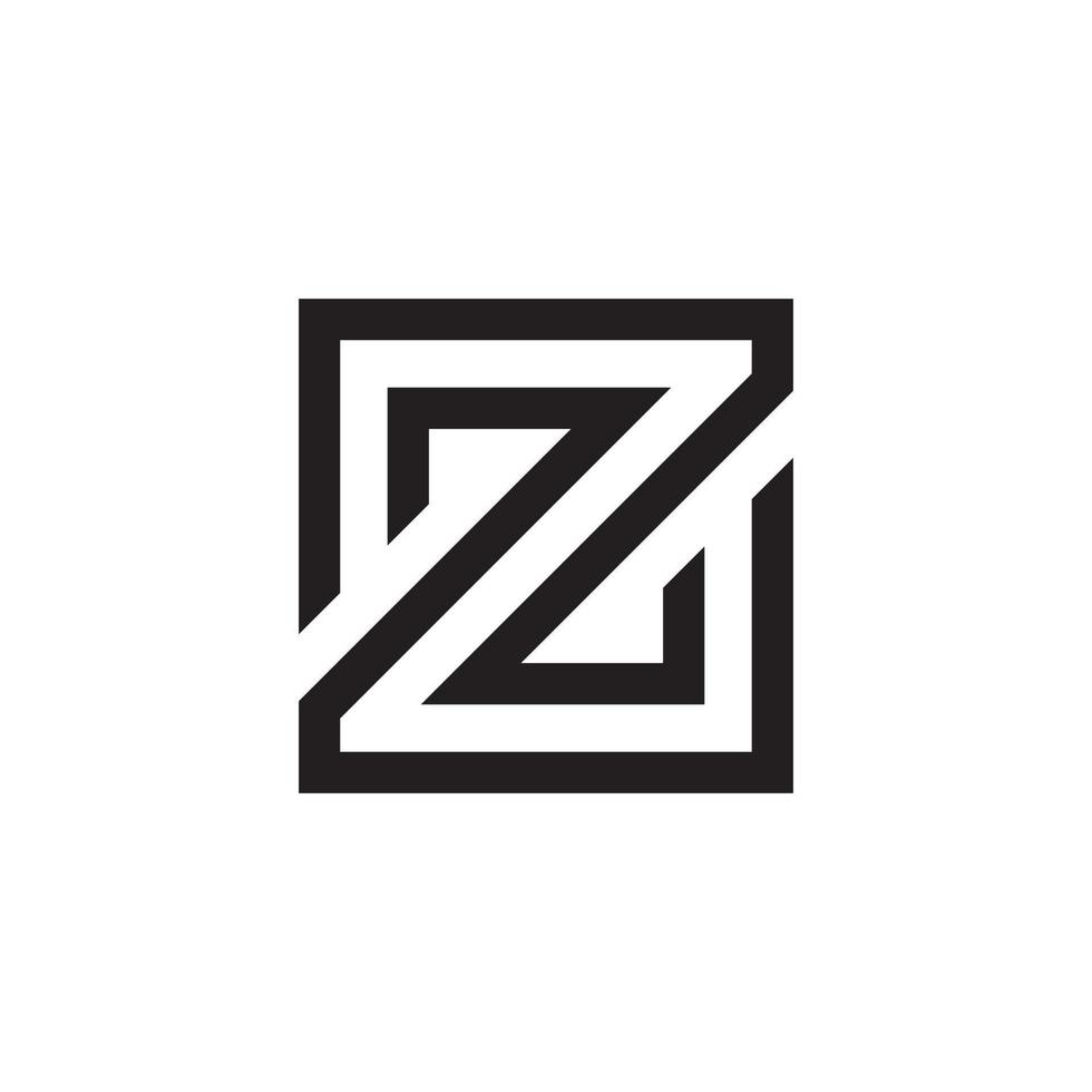 buchstabe z oder zz monogramm logo design vektor