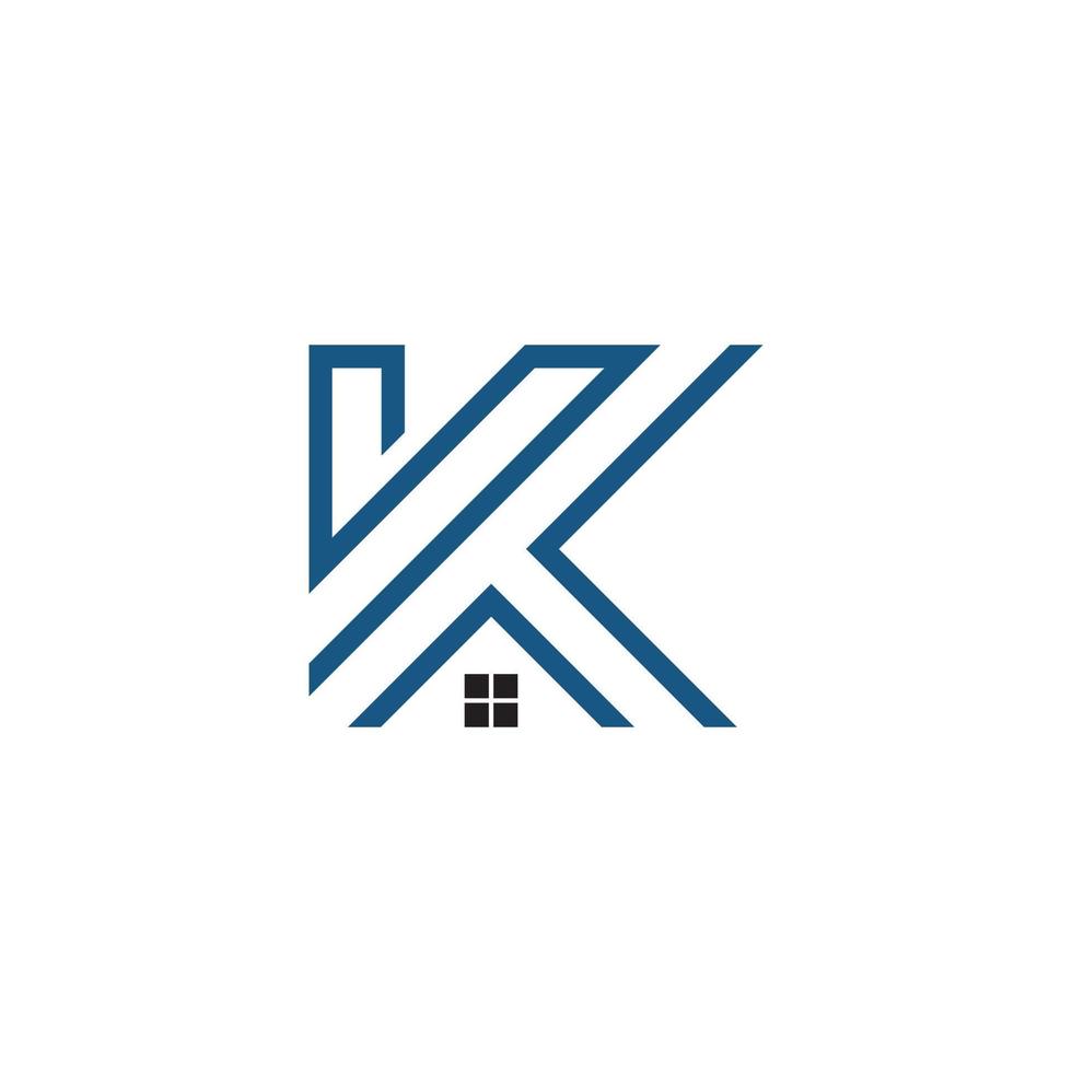 bokstaven k vektor logotyp design fastighetsdesign.