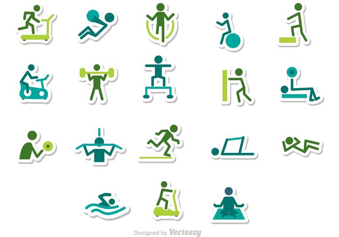 Fitness-Stick Abbildung Icons Vector Pack